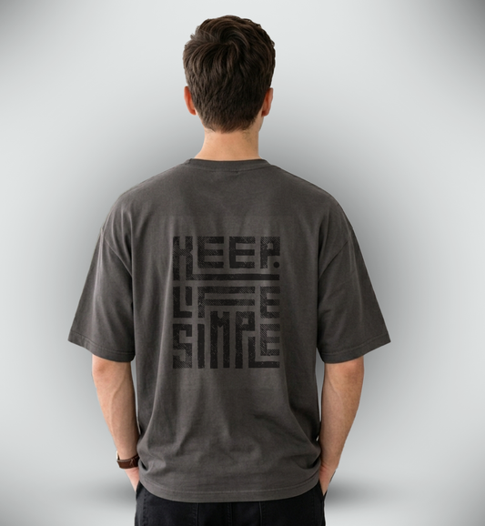 Men's 'KEEP LIFE SIMPLE' Graphic Drop Shoulder
