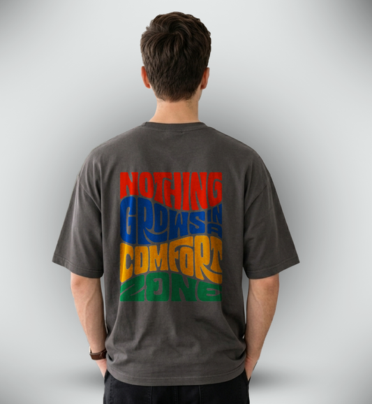 Men's 'NOTHING GRDWS IN A COMFORT ZONE' Graphic Drop Shoulder