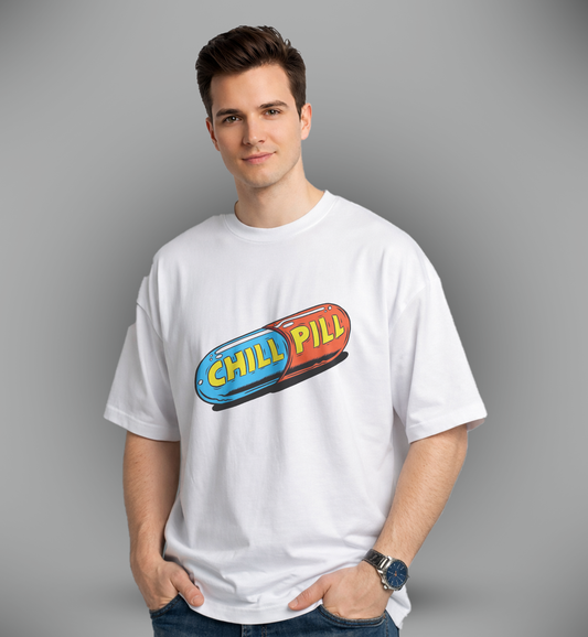 Men's 'CHILL PILL' Graphic Drop Shoulder