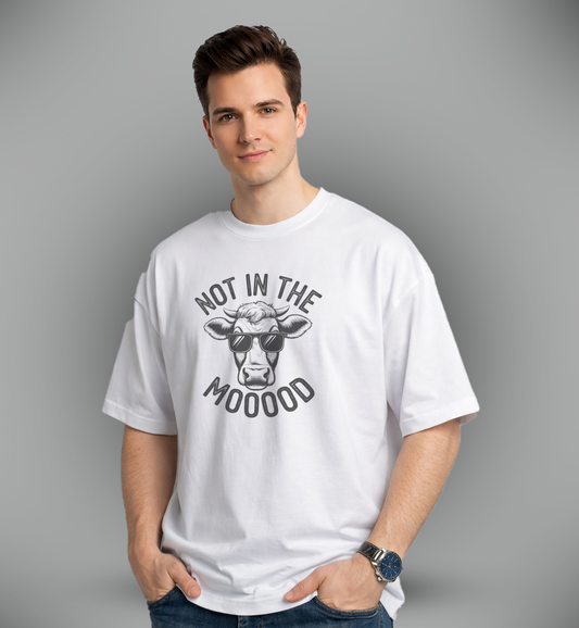 Men's 'NOT IN THE MOOOOD' Graphic Drop Shoulder