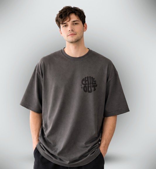 Men's 'CHILL OUT' Graphic Drop Shoulder