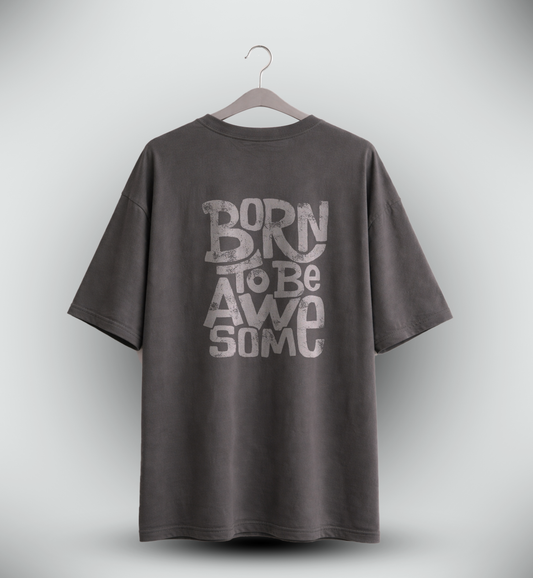 Men's 'BORN TO BE AWSOME' Graphic Drop Shoulder