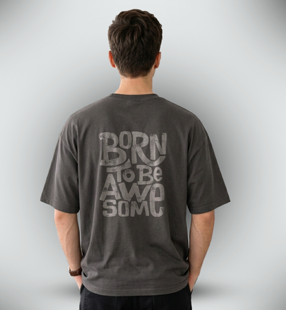 Men's 'BORN TO BE AWSOME' Graphic Drop Shoulder