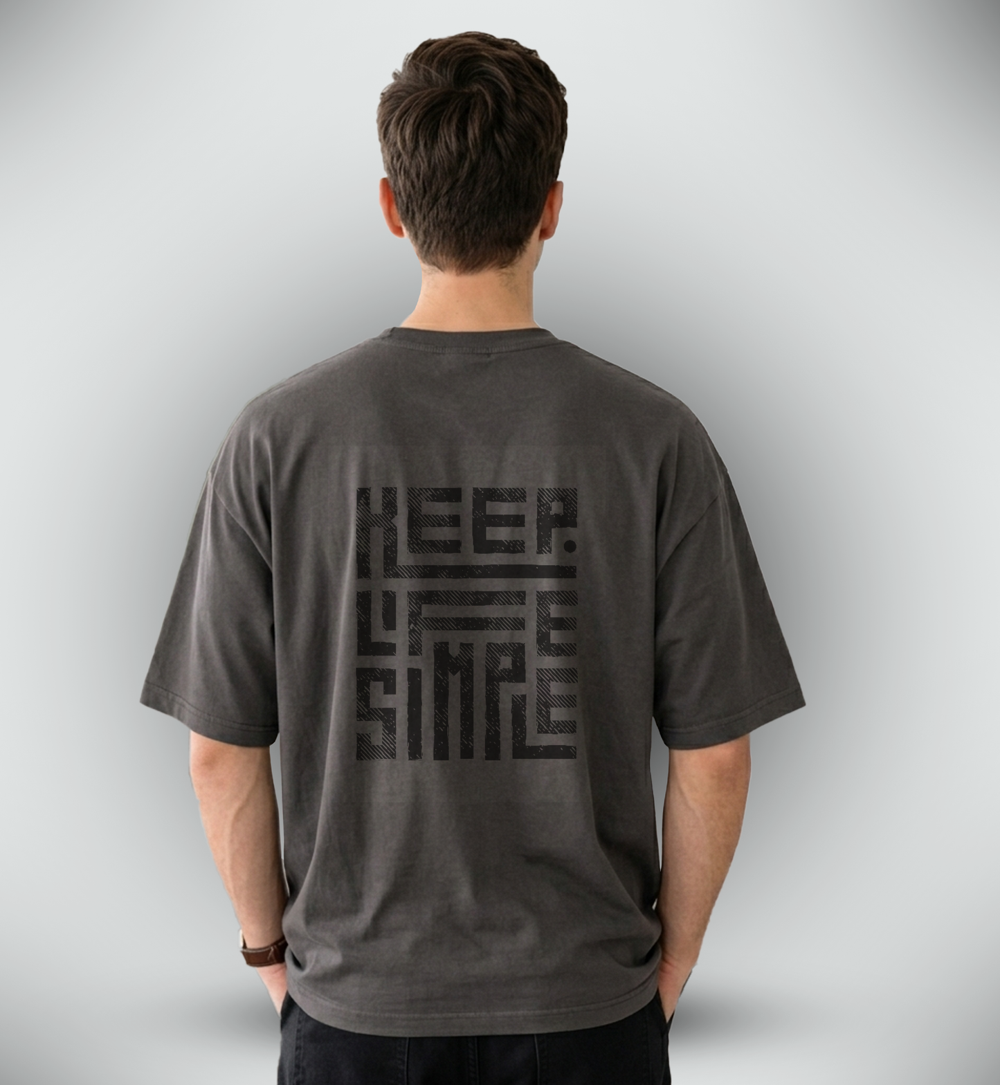 Men's 'KEEP LIFE SIMPLE' Graphic Drop Shoulder