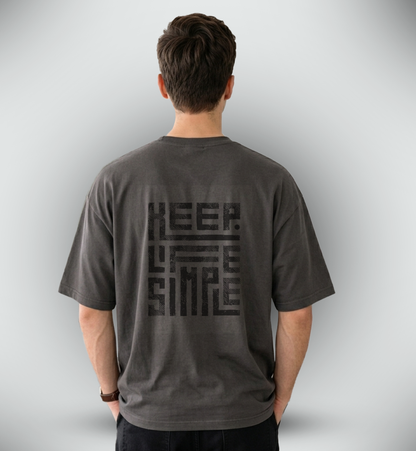 Men's 'KEEP LIFE SIMPLE' Graphic Drop Shoulder