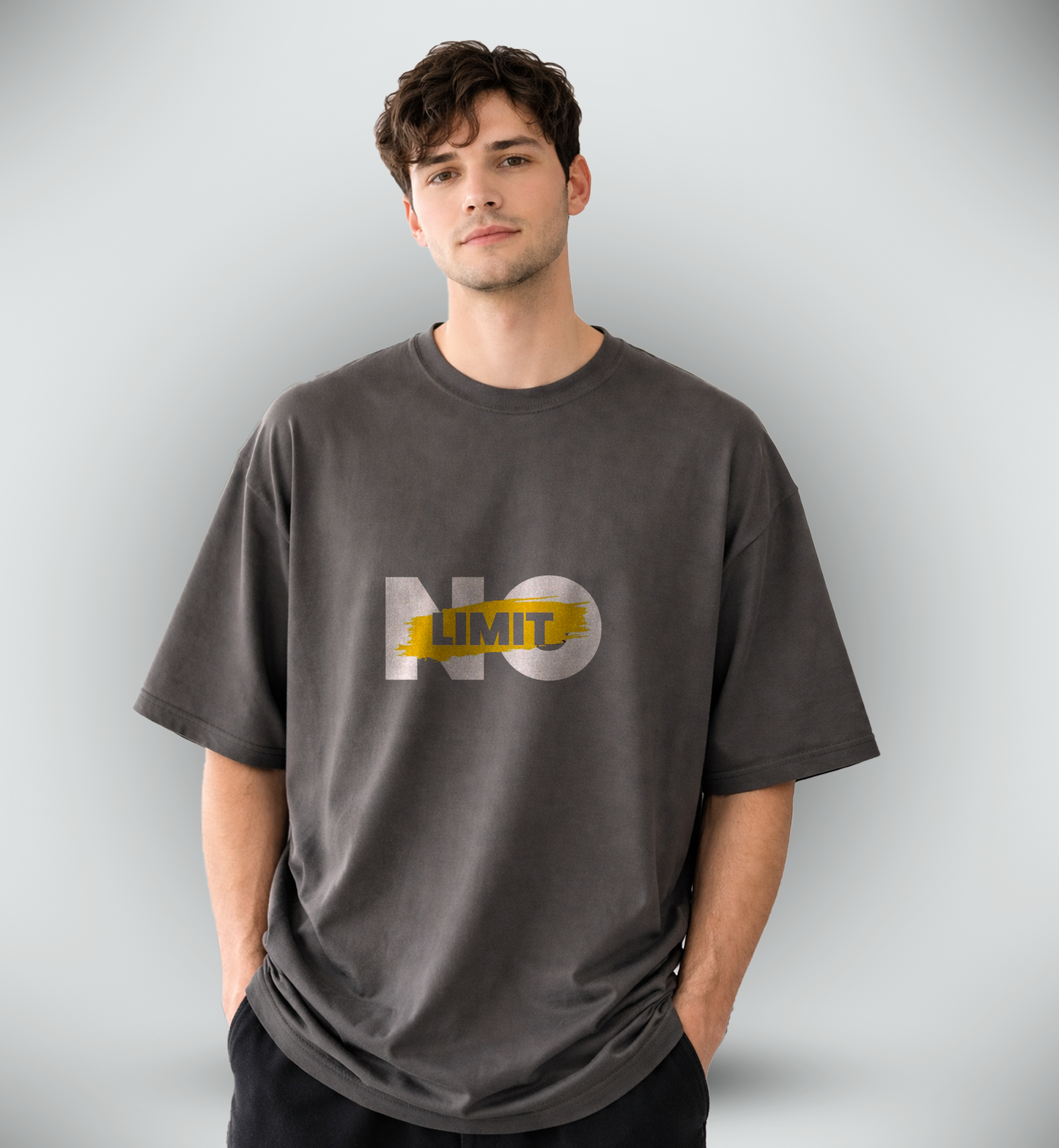 Men's 'NO LIMIT' Graphic Drop Shoulder