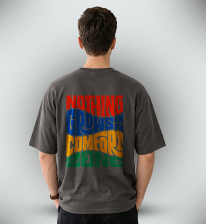 Men's 'NOTHING GRDWS IN A COMFORT ZONE' Graphic Drop Shoulder