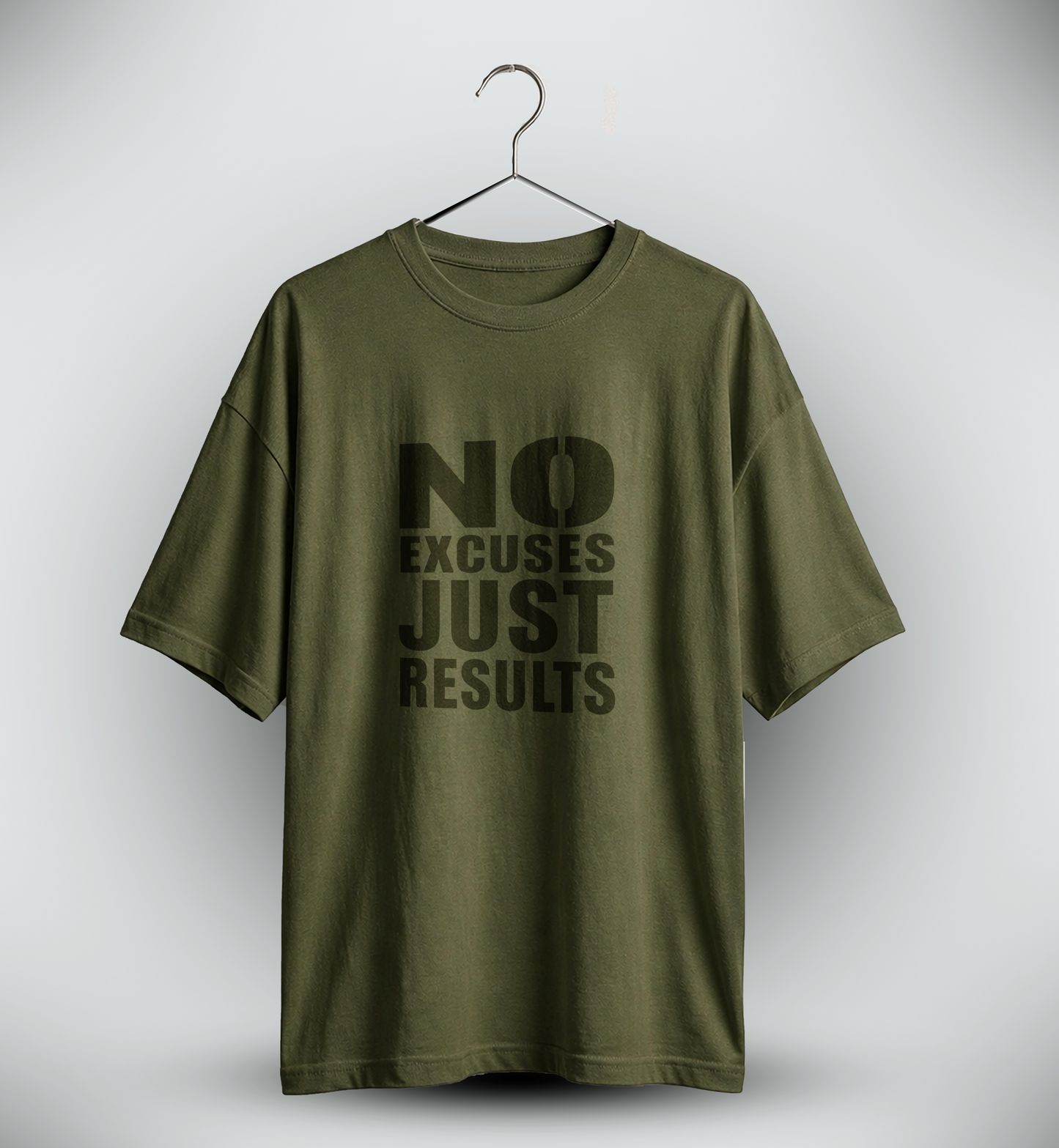 Men's 'NO EXCUSES JUST RESULTS' Graphic Drop Shoulder