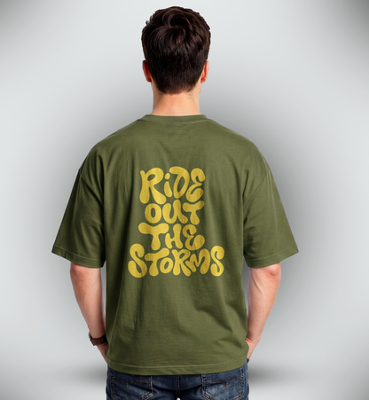 Men's 'RIDE OUT THE STORMS' Graphic Drop Shoulder