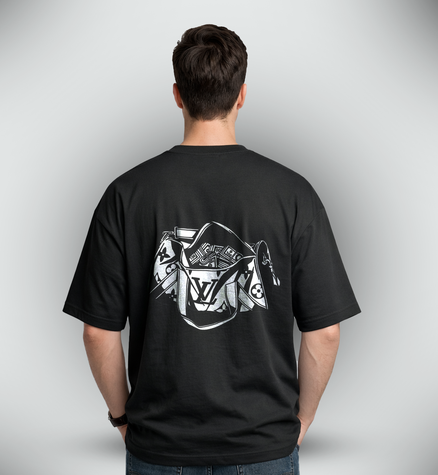Men's 'MONEY BAG' Graphic Drop Shoulder