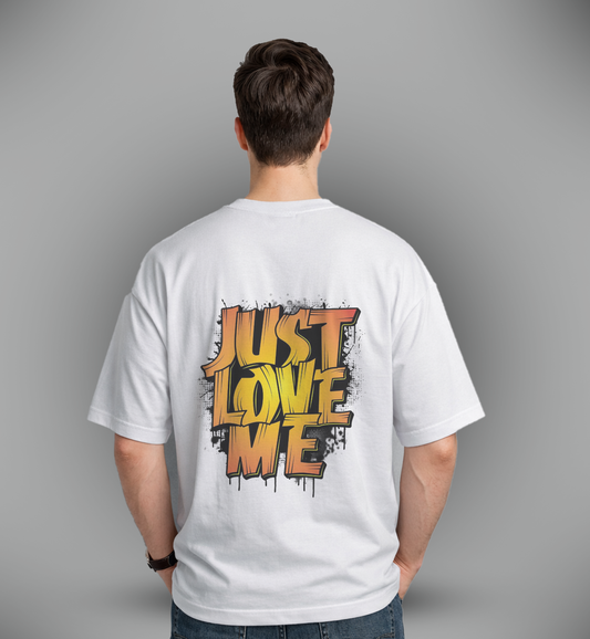 Men's 'JUST LOVE ME' Graphic Drop Shoulder