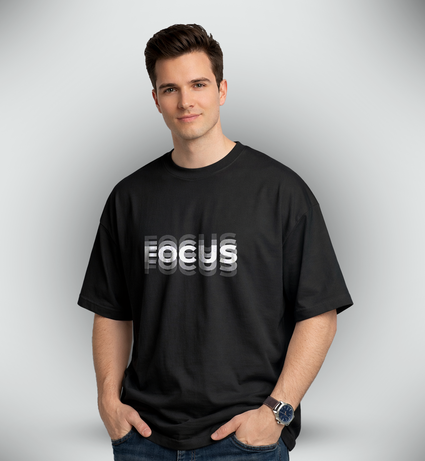 Men's 'FOCUS' Graphic Drop Shoulder