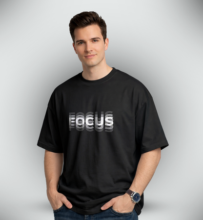 Men's 'FOCUS' Graphic Drop Shoulder