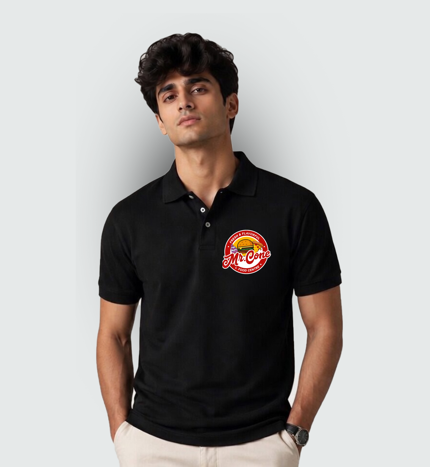 Men's 'MR CONE' Graphic Polo T-Shirt