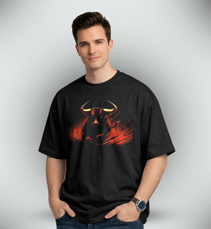 Men's 'ANGRY BULL' Graphic Drop Shoulder