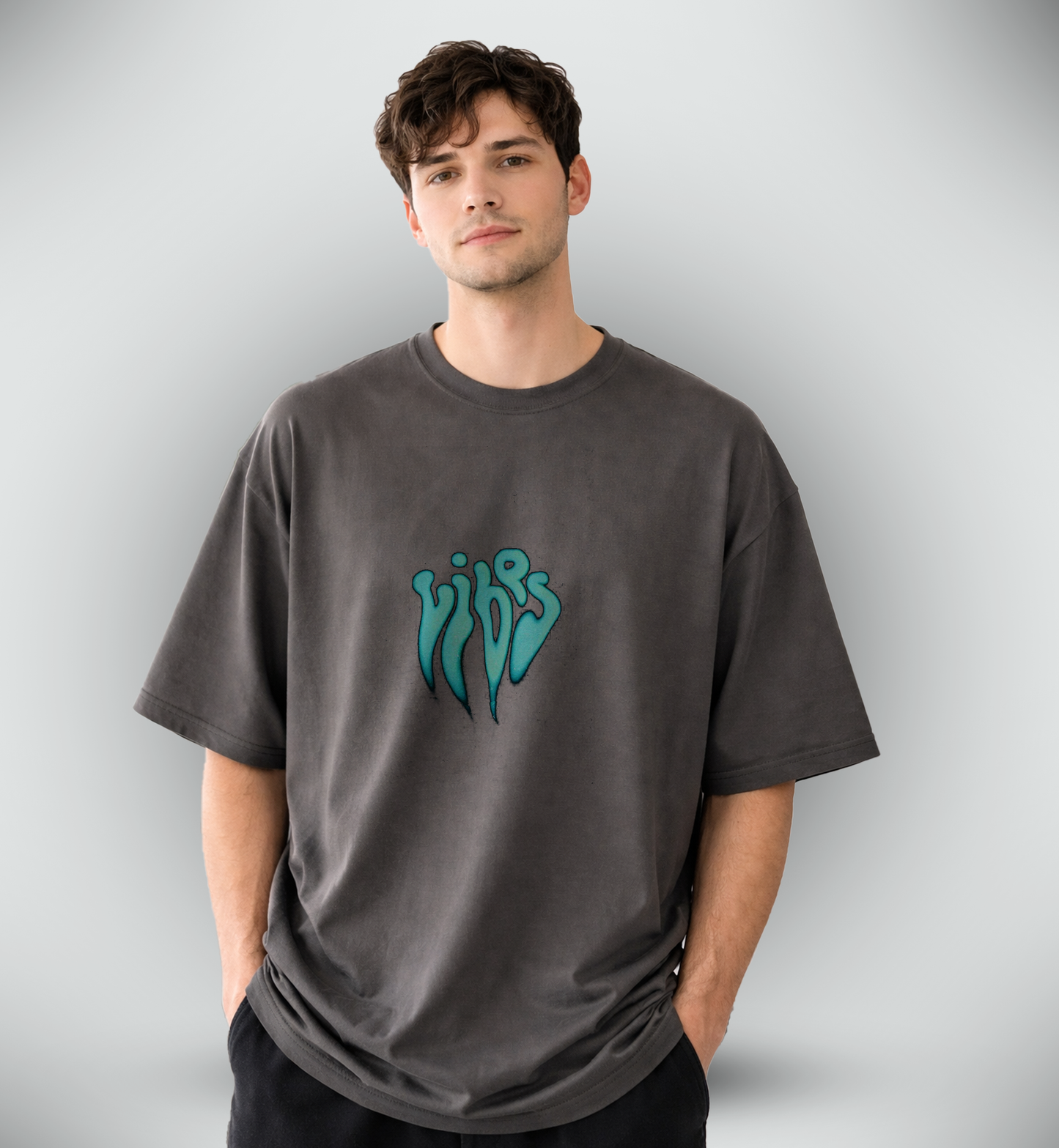 Men's 'VIBES' Graphic Drop Shoulder