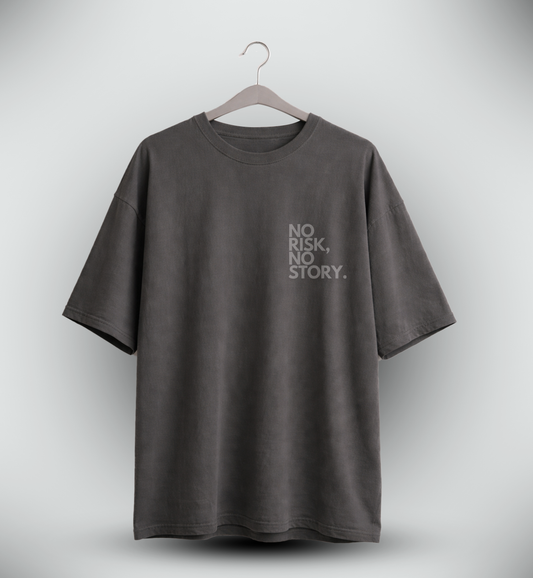 Men's 'NO RISK NO STORY' Graphic Drop Shoulder
