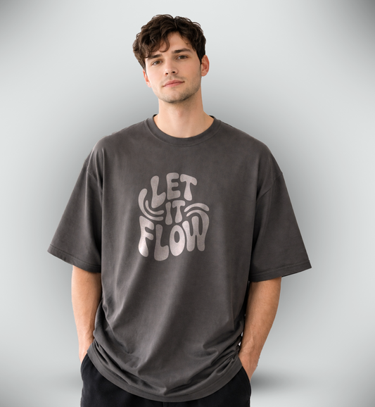 Men's 'LET IT FLOW' Graphic Drop Shoulder