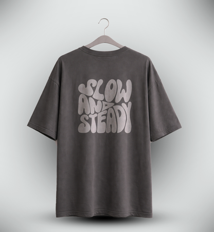 Men's 'SLOW AND STEADY' Graphic Drop Shoulder