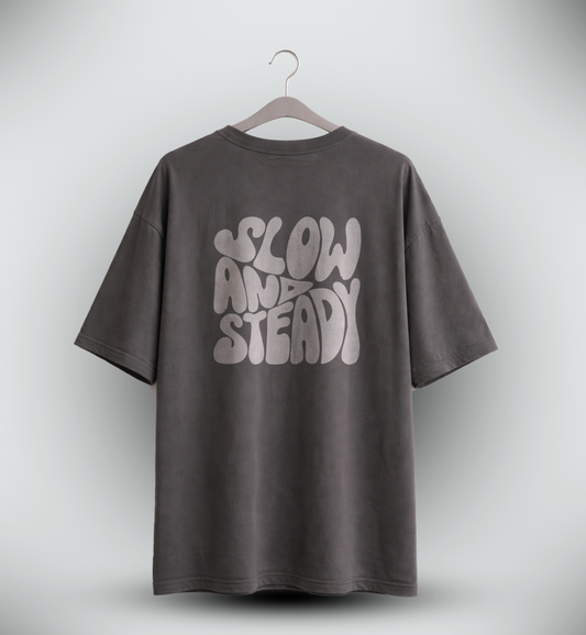 Men's 'SLOW AND STEADY' Graphic Drop Shoulder