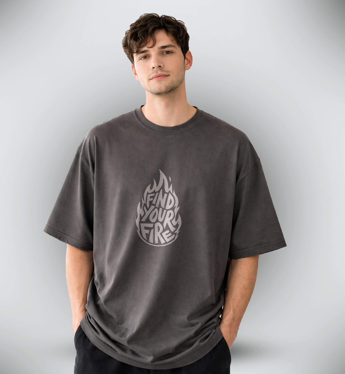 Men's 'FIND YOUR FIRE' Graphic Drop Shoulder
