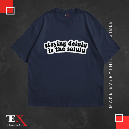 Men's 'DELULU' Graphic Drop Shoulder T-Shirt