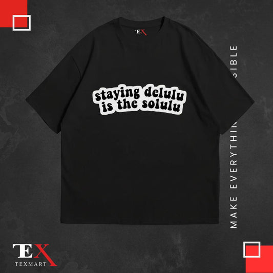 Men's 'DELULU' Graphic Drop Shoulder T-Shirt